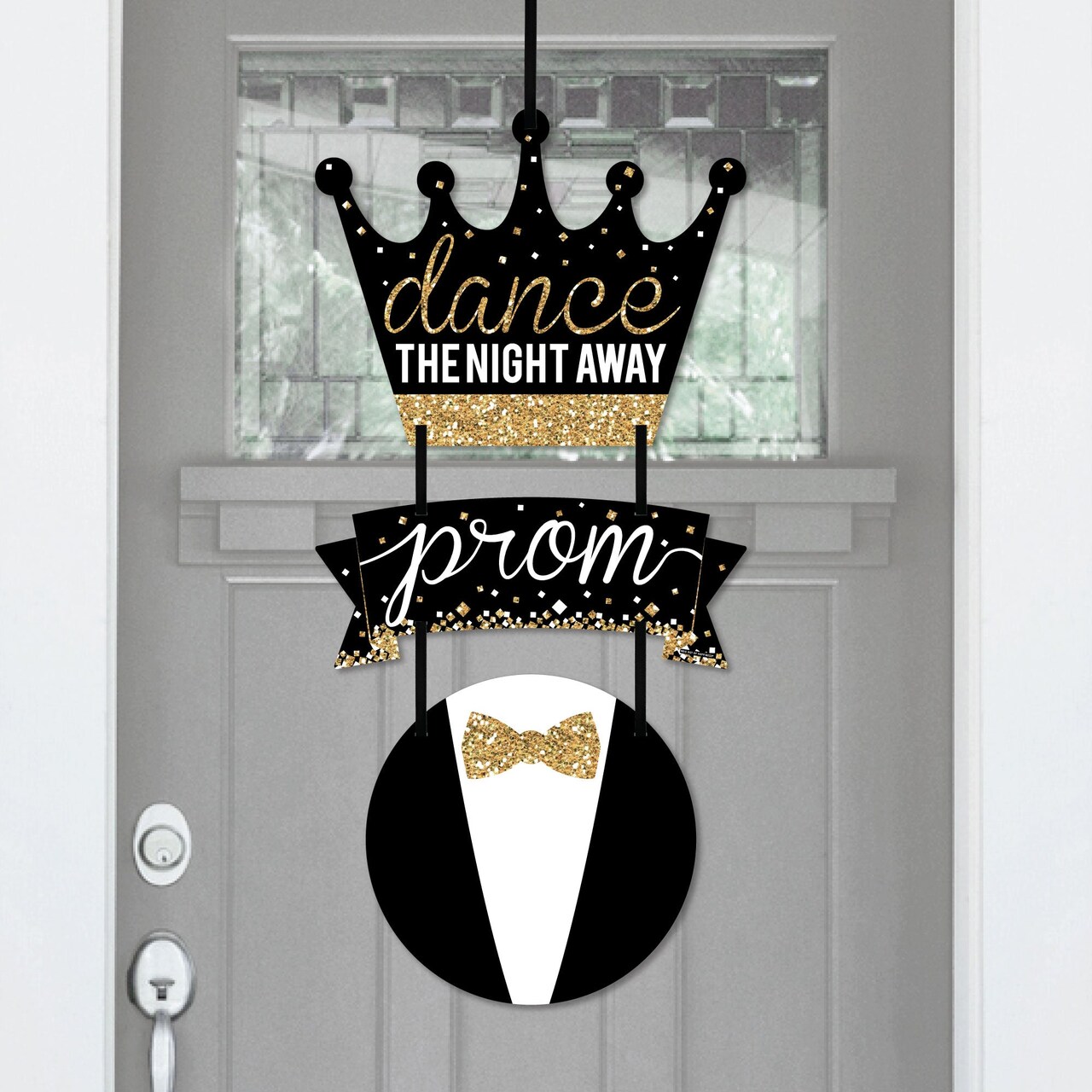 Big Dot of Happiness Prom - Hanging Porch Prom Night Party Outdoor Decorations - Front Door Decor - 3 Piece Sign